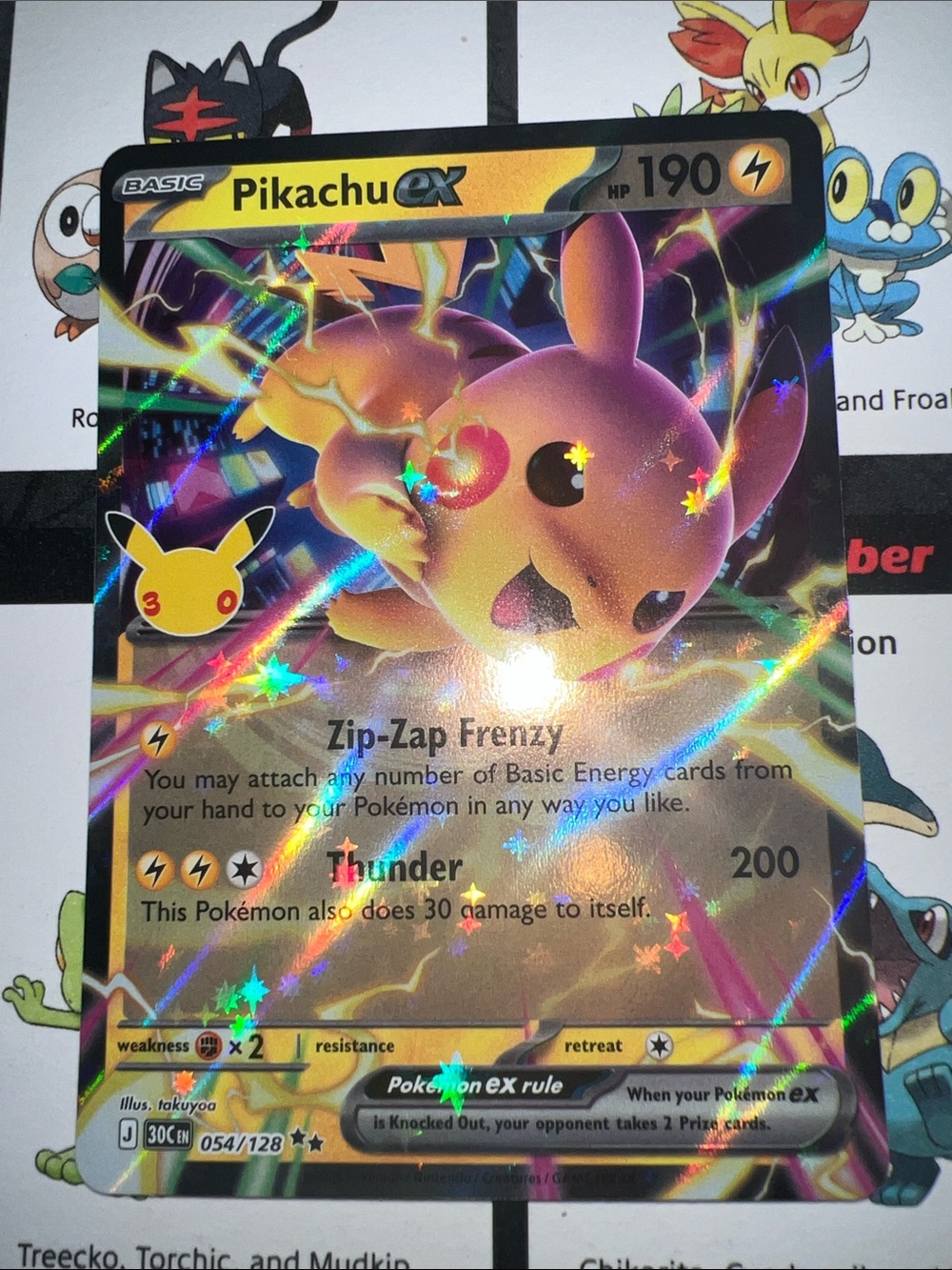 Pokemon Pikachu ex Holo Foil - Yellow, Gold, Black